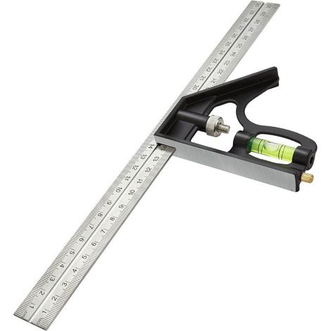 Équerre de combinaison universelle de 300 mm Équerre de combinaison professionnelle précise en métal avec butée de règle et outil de traçage Outil (1/5)