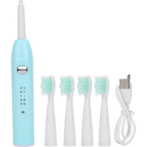 Brosse à dents électrique sonique rechargeable USB pour adultes, étanche, à poils souples, automatique, verte (1/5)