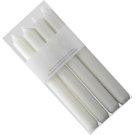 Bougies blanches longues décoratives, lot de 4, bougies coniques élégantes et créatives sur pied (1/5)
