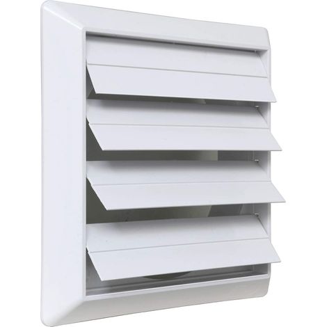 La Ventilazione S19100B Griglia di ventilazione da Sovrapporre in ABS, Bianco, con Alette a gravità. Dimensioni 185x185 mm (1/5)