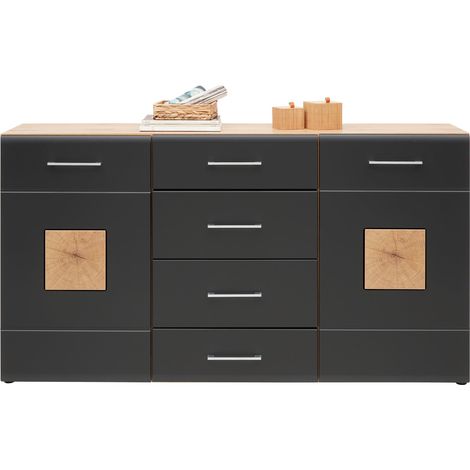 Mömax Sideboard Sonate Schwarz/Eichefarben (1/5)