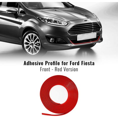 Profilo Adesivo per Dam Paraurti Ford Fiesta con Biadesivo 3M APT - Confezione: ANTERIORE - Colore: ROSSO