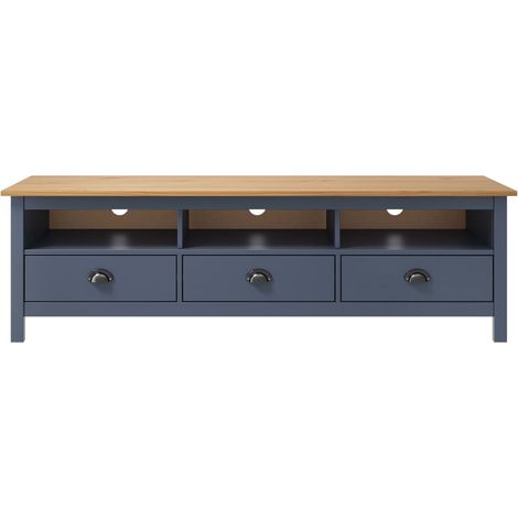 Maison Exclusive - TV-Schrank Hill Grau 158x40x47 cm Massivholz K