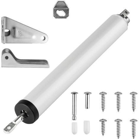 Ferme-porte pneumatique robuste pour porte moustiquaire ou porte tempête — 1 kit de fermeture pour porte moustiquaire avec support pneumatique (1/5)