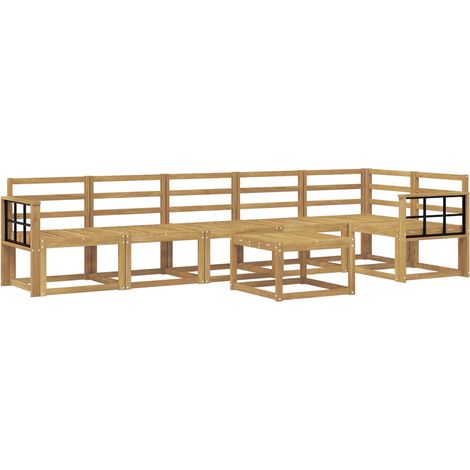 Outdoor Sofa Set 7 pcs White Solid Acacia Wood vidaXL (1/5)