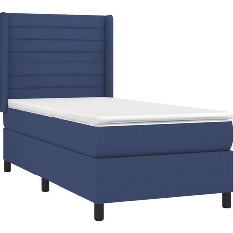 Letto a Molle con Materasso e LED Blu 90x200 cm in Tessuto vidaXL (1/5)