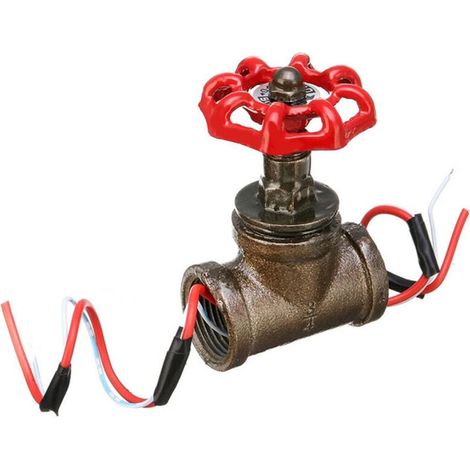YMYNY 3/4 Zoll Absperrventil Lichtschalter mit Draht Vintage Steampunk Industrielampe Loft-Stil Eisenventil Wasserrohr Leuchten Beleuchtung (1/4)