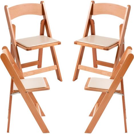 Sillas Plegables - Pack 4 Sillas Plegables Wala Madera - Madera Natural (1/5)