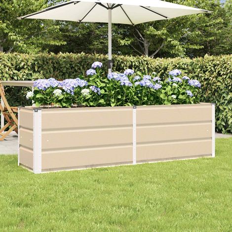 vidaXL Fioriera Avorio 160 x 40 x 45 cm Acciaio