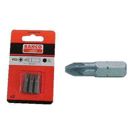 Punta Pozidriv BAHCO 1/459 S/PZ-3-3P Blister 3 unità