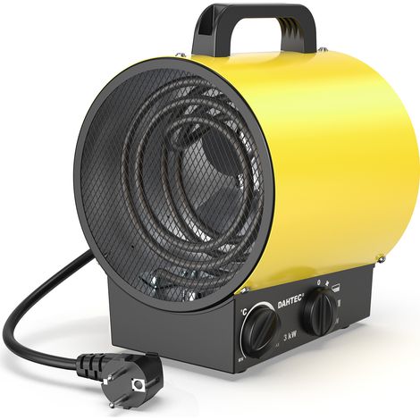 DAHTEC Portable Industrial Heater 3000W YELLOW - Fan Heater with Handle, Thermostat & Overheating Protection - For Garage, Construction, Home (1/5)