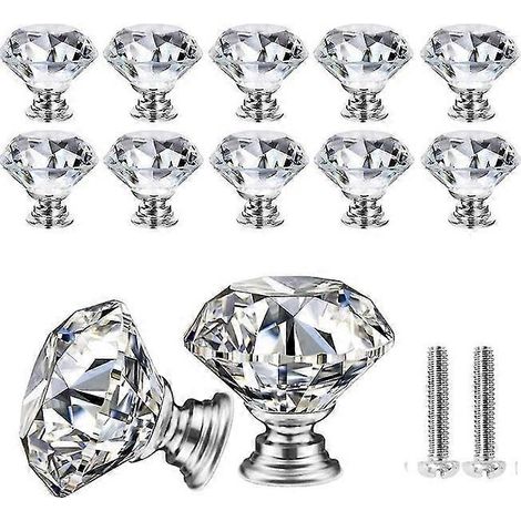 Boutons de tiroir en cristal - Meubles en alliage de zinc et verre cristal (1/5)