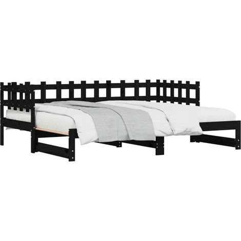 Lit coulissant 2x(90x190) cm Bois de pin massif (1/5)