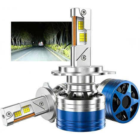 Hochleistungsfähige 120-W-LED-Autolampen, 3570 H7 Doppel-Kupferrohr, mit hoher Helligkeit, Fokussier- und Dekodierungsfunktion (2er-Pack)