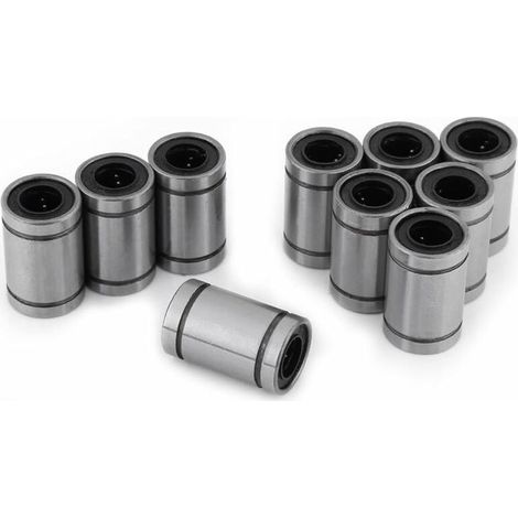 10pcs LM8UU 8mm Roulement à Billes Linéaire Double Bague Scellée pour Rod 3D Imprimante CNC Pièces (1/5)