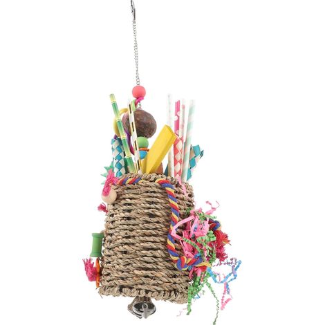 Hanging Parrot Chew Toy, Wear-Resistant Woven Basket (1/5)