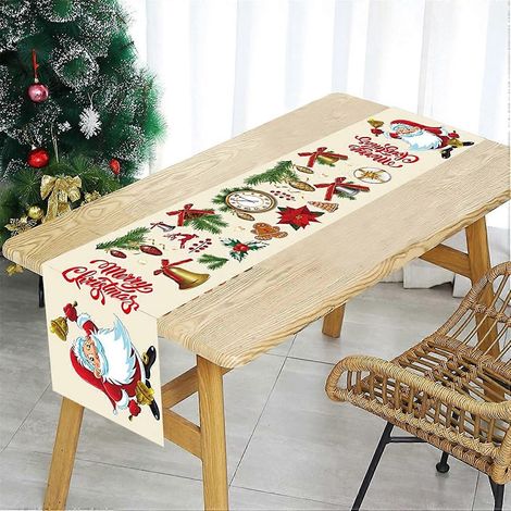 Chemin de table de Noël avec clochette du Père Noël 30 x 180 cm (1/5)