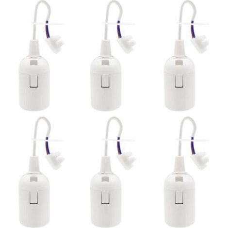 Pièces Douille E27 Support D'ampoule 4A 250V Douille Chantier pour Ampoules à Incandescence et Ampoules LED ou Industrie (max.60W/ Blanc) - Crezuo (1/4)