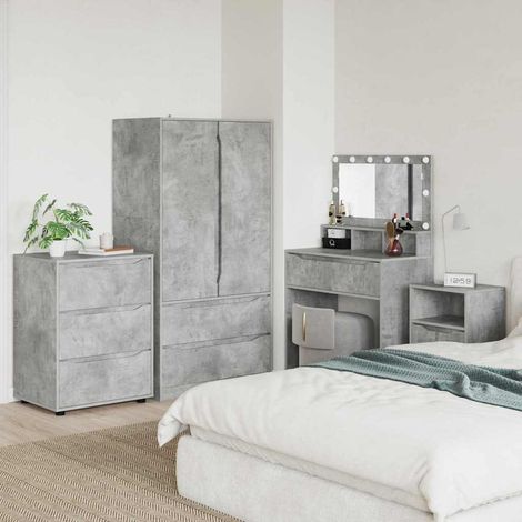 Aufbewahrungsschrank Beton Grau 60 x 48 x 81 cm Holzwerkstoff