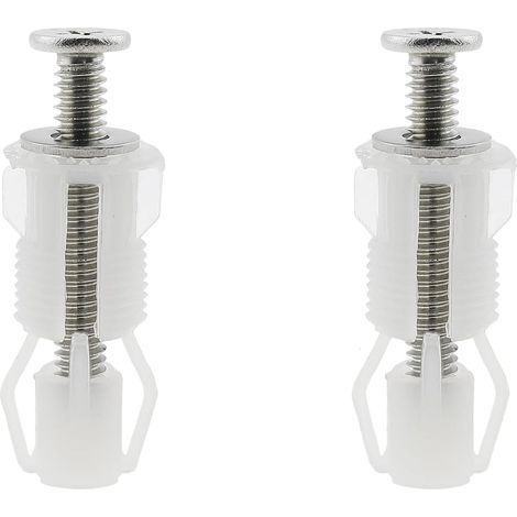 Fixation Abattant WC, Kit de Vis de Fixation Lunette WC Universel avec 14 Rondelles, Charnière de Rechange en Nylon Robuste pour Cuvette de Toilette, Accessoires de Salle de Bain, Blanc (1/5)