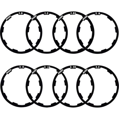 8pcs Entretoise de Moyeu Alliage D'aluminium Adaptateur de Moyeu de Vélo Joint de Volant Moteur Entretoise Cassette pour MTB Vélo de Route (1.0/1.5/1.85/2.0/2.0/2.18/2.35/2.5mm) (1/5)