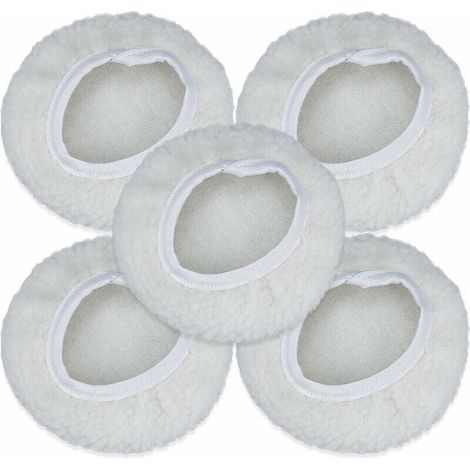 5 Pack Polishing Bonnet, 125-150mm Car Polishing Disc Kit Wool Bonnet Waxing Pads for Most Car Polishers (1/5)