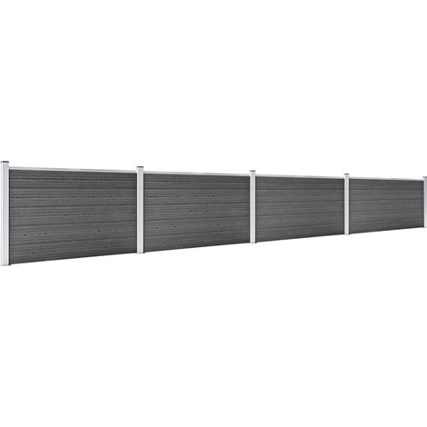 Maison Exclusive - Zaunelement Set WPC 699x105 cm Schwarz