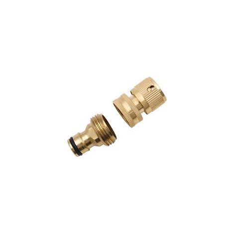 Connecteur Rapide de Tuyau D'arrosage, Connecteur de Robinet de Jardin en Laiton, Connecteur de Robinet de 3/4 Pouce, Adaptateur de Robinet de Tuyau de Tuyau D'arrosage à Filetage Femell (1/3)