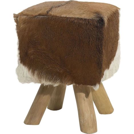Footstool DALTON Leather Brown (1/5)