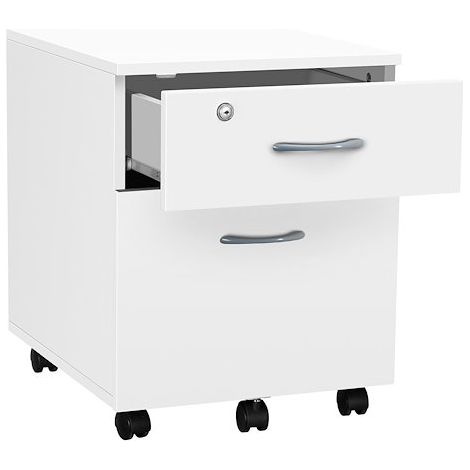 Caisson bois Cubo 2 tiroirs blanc - Maxiburo (1/2)