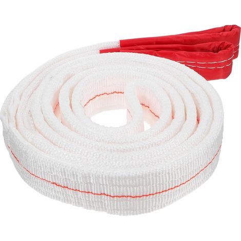 Sangle de Remorquage Polypropylène avec Œillets et Boucles pour Levage de Chantier et Récupération de Véhicules de Travaux (1/5)