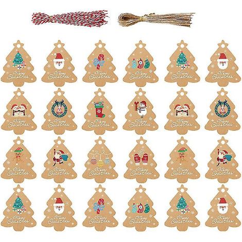 ensemble de pendentifs en forme d'étiquette de sapin de Noël (1/3)