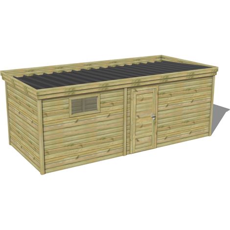 ABRI DE JARDIN bois traité 27mm, 6,5x2,6m, 17m2 (1/3)