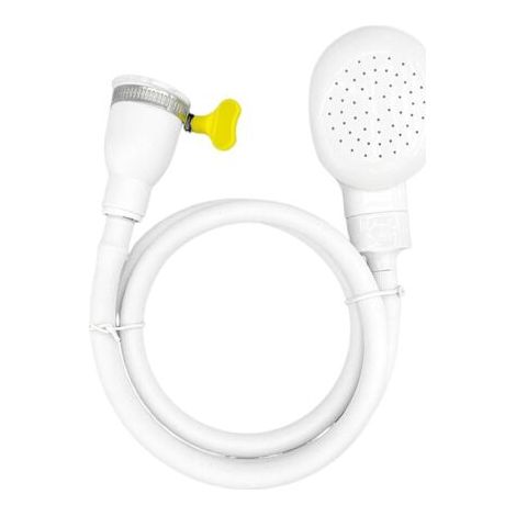 QORVA-Pommeau de douche blanc pour animaux de compagnie avec tuyau pour le bain des animaux.