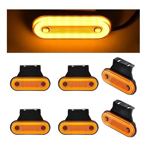 feux de position LED 12 V/24 V avec support, éclairage de remorque, latéral pour camion, réflecteur, feu arrière, freinage caravane, voiture (1/5)