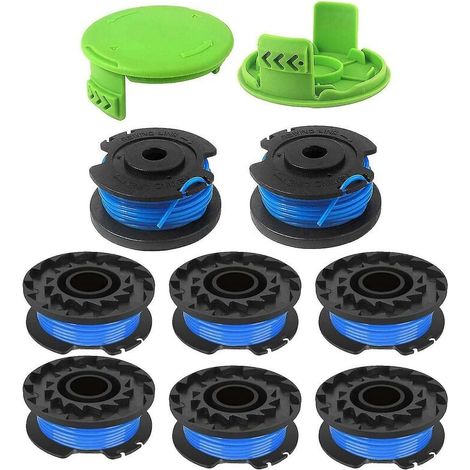 pezzo 29082/29242 Bobina di ricambio per filo di alimentazione automatica Bobina per filo di taglio Testina di taglio per filo di falciatura (8 bobine, 2 coperture) (1/4)