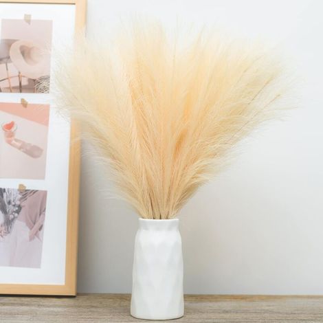 Fausse Herbe de Pampa Artificielle de 45 cm, 5 tiges pour Arrangement de Fleurs et Remplissage de Vase pour décoration de Maison ou de Mariage (45 cm, Beige) (1/5)