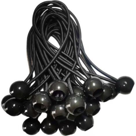 50 pièces - Sangles en caoutchouc - Élastiques - 15 cm - Noir - Convient pour les bâches de bateau/remorques/tentes (1/5)