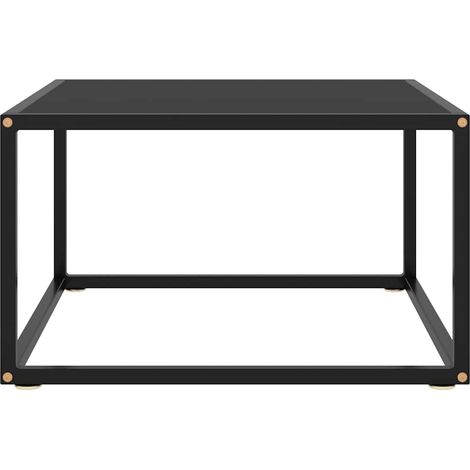 Maison Exclusive - Couchtisch Schwarz mit Schwarzem Glas 60x60x35 (1/5)