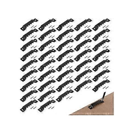 50 Stück robuste Sägezahn-Bilderhaken, Doppelloch-Sägezahn-Bilderhaken, Sägezahnhaken, mit Schrauben zum Aufhängen von Fotos und Bilderrahmen an der Wand. (1/5)
