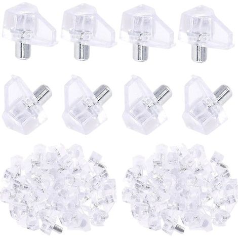 40 supports d'étagère transparents de 3 mm en plastique transparent, fixations, supports et clips pour étagères et meubles