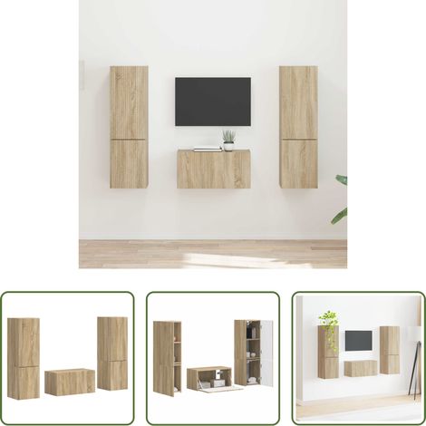 Wohnzimmermöbel - TV-Schrankset 5 pcs Sonoma-Eiche Holzwerkstoff (1/5)