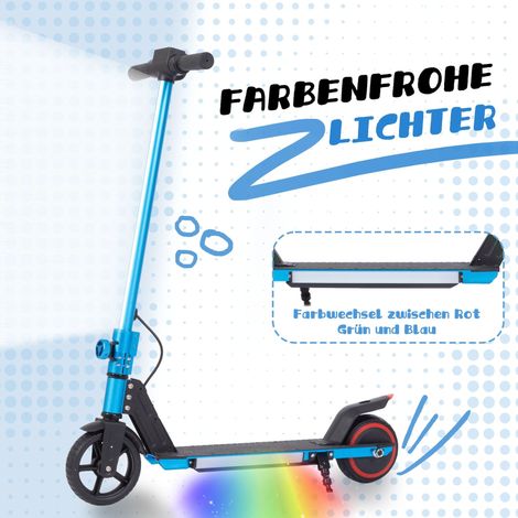 Trottinette urbaine pour enfants, trottinette électrique 6,5" pour les 6-12 ans, batterie 60 Wh, autonomie max. 5-8 km, pliable, charge maximale 50 kg, vitesse maximale 14 km/h, avec éclairage, freina (1/5)