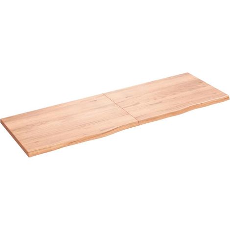 Wandregal Hellbraun 180x60x(2-4) cm Massivholz Eiche Behandelt