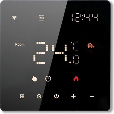 Thermostat Plancher Chauffant - - WiFi - Écran LED - Commande Vocale - Noir (1/5)