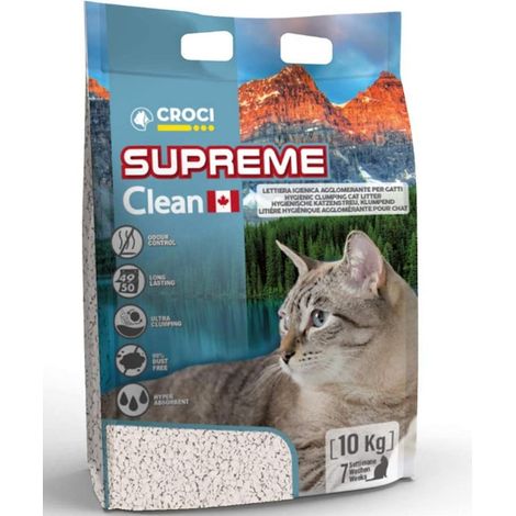 Litière agglomérante anti-odeur Supreme Clean paquet de 10 kg