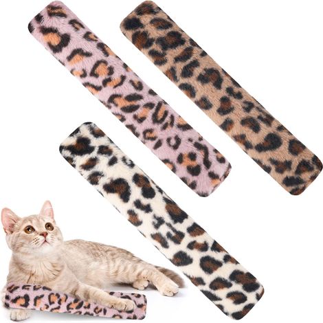 Lot de 3 jouets pour chat - Doux et durable - Motif léopard - Jouet en relief - Coussin en fourrure de valériane - Pour interaction entre les chatons en intérieur (1/5)