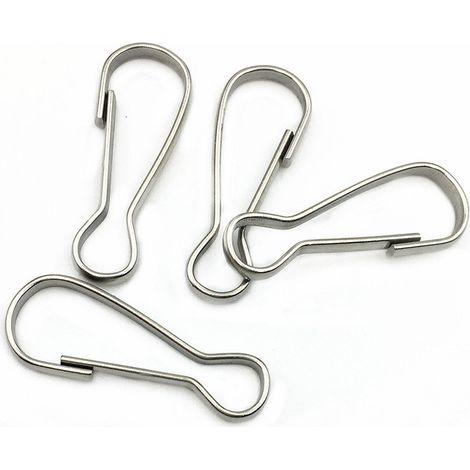 Crochets de longe en acier inoxydable, clips de longe, mousquetons, pack de 100