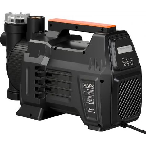 Bomba de Chorro Electrónica de PP para Pozos Poco Profundos 1300 W 230 V, Caudal Máximo de 4800 L/h, Altura de Succión de 8 m, Control Electrónico Inteligente, para Riego de Jardines, Césped (1/5)