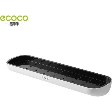 (NOIR sans barre) Étagère de rangement pour salle de bain, étagère de douche, organisateur cosmétique mural adhésif sans perçage, porte-serviettes, organisateur de cuisine (1/5)